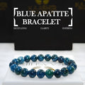 Bracelet en apatite bleue Kaashir – Bijou unisexe en perles de pierre fait main