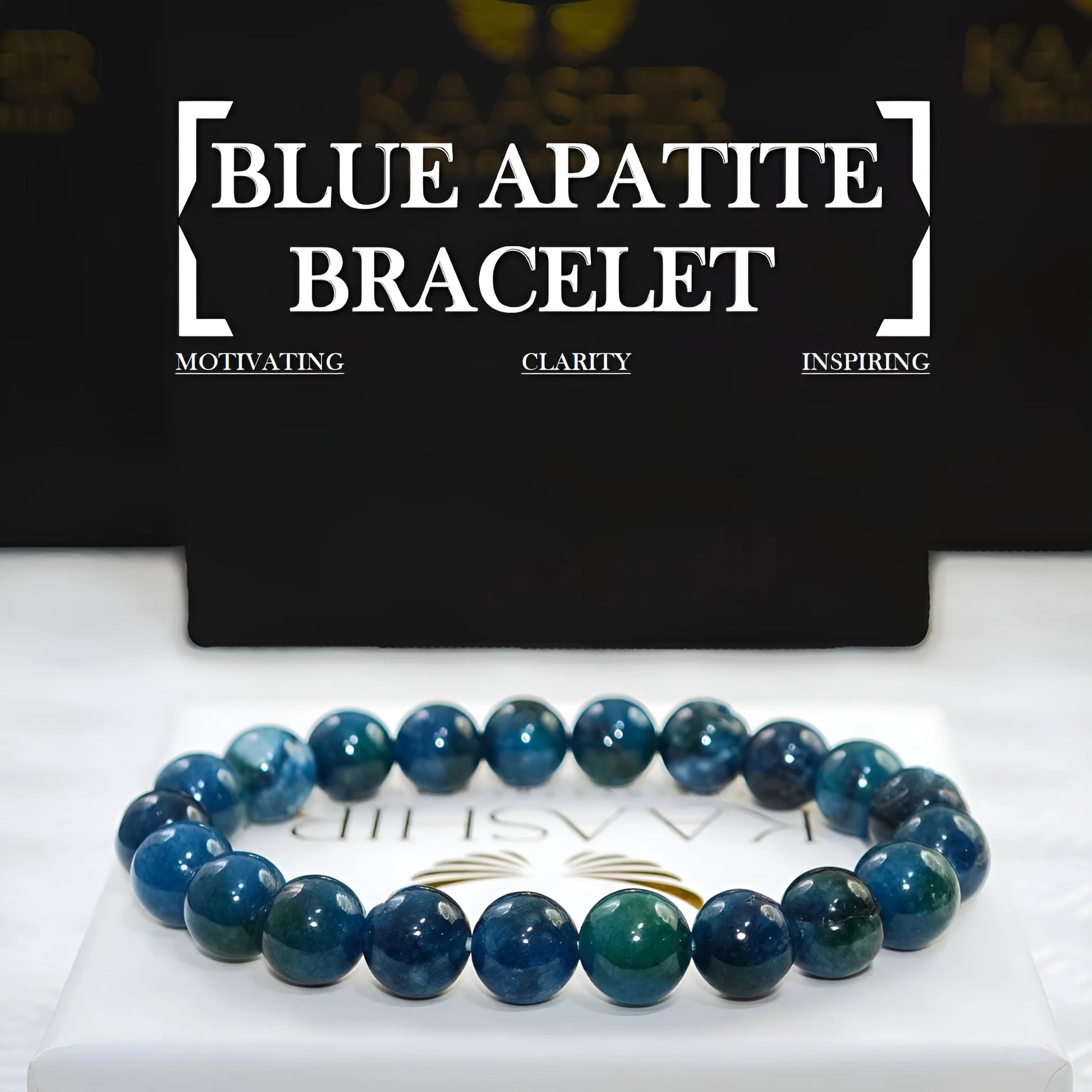 Blue Apatite Healing Bracelet – Unisex Handmade Crystal | Kaashir