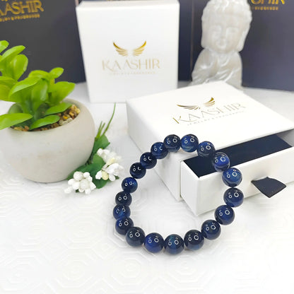 Blue Tigers Eye Bracelet – Handmade Beaded Stone Jewelry for Men&Women - Kaashir Jewelry & Fragrance