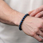 blue tiger eye bracelet for men natural gemstone mental clarity