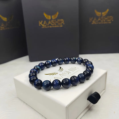 Blue Tiger's Eye Energy Bracelet – Unisex Handmade Crystal | Kaashir