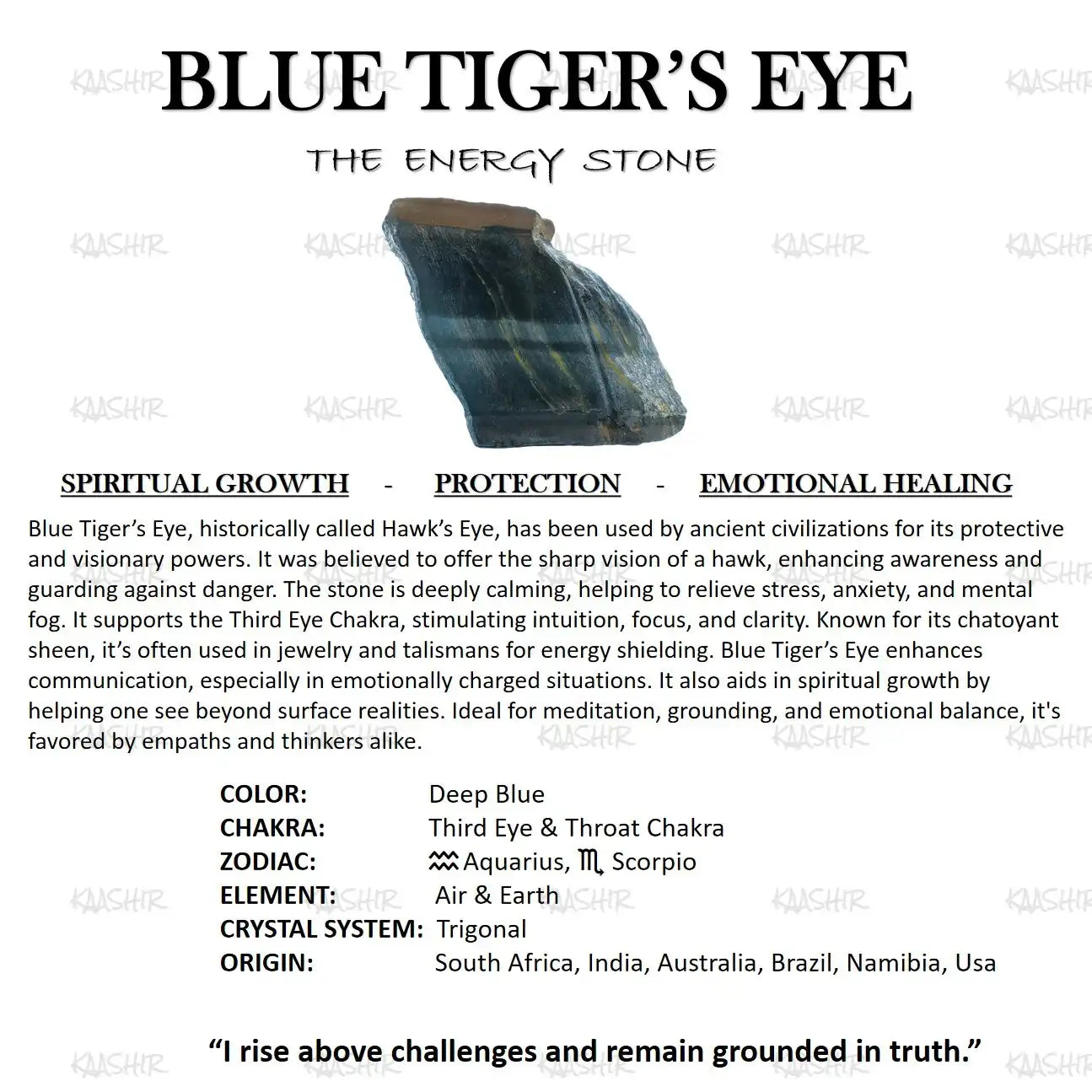 Blue Tiger eye Stone benefits usage & history