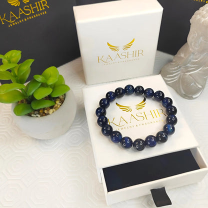 Blue Tigers Eye Bracelet – Handmade Beaded Stone Jewelry for Men&Women - Kaashir Jewelry & Fragrance