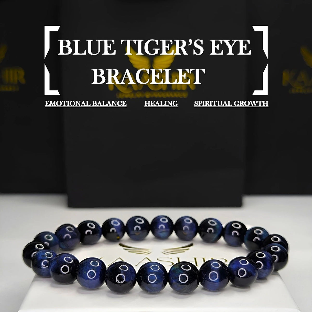 Blue Tiger's Eye Energy Bracelet – Unisex Handmade Crystal | Kaashir
