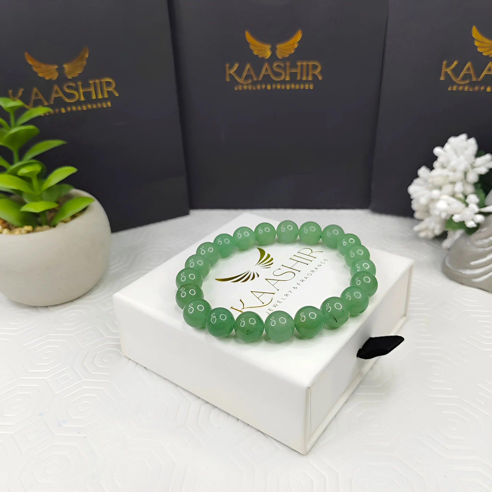 Kaashir Green Aventurine Stone Bracelet - Handmade Jewelry for Unisex - Kaashir Jewelry & Fragrance