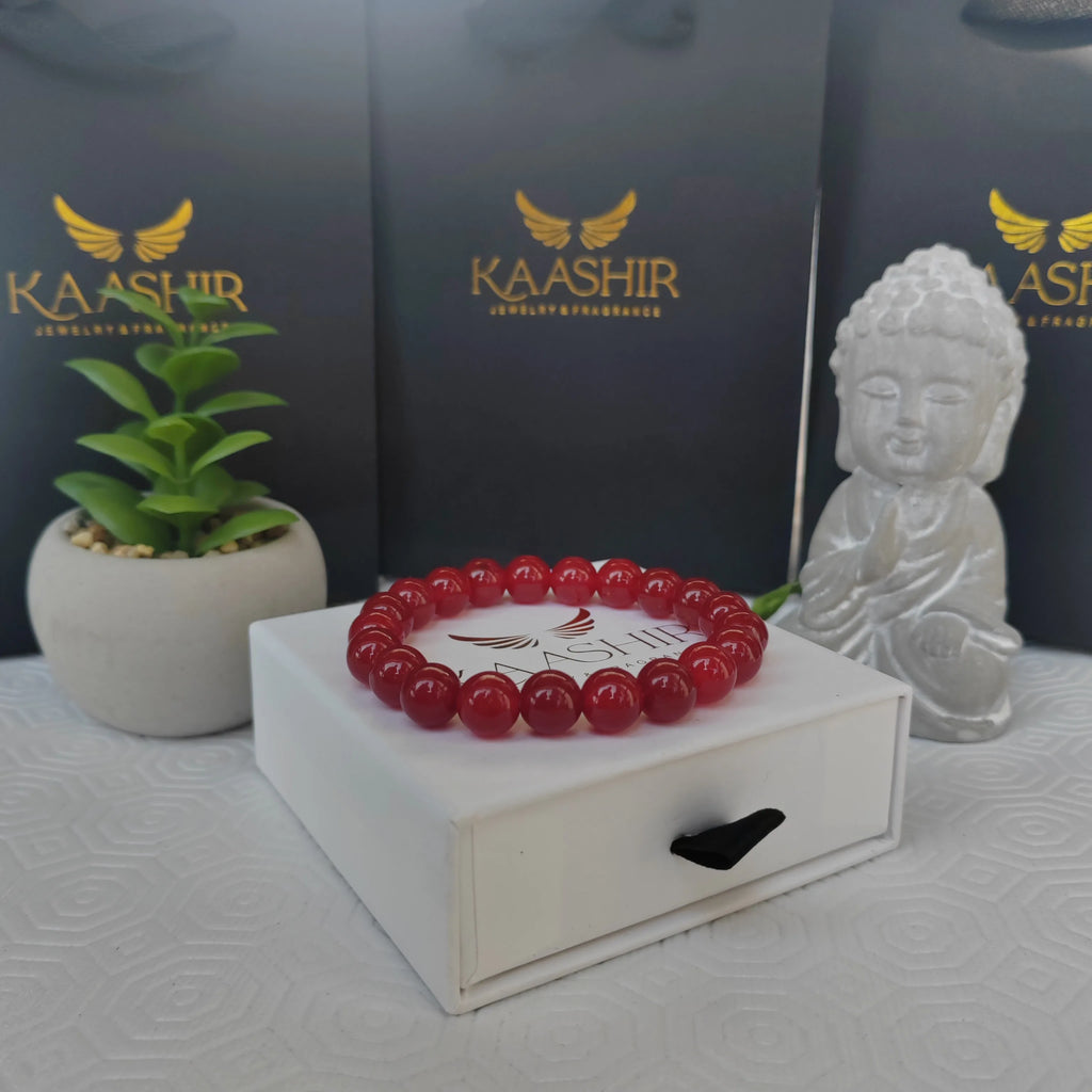 Red Agate Stone Bracelet – Unisex Handmade Healing Jewelry | Kaashir