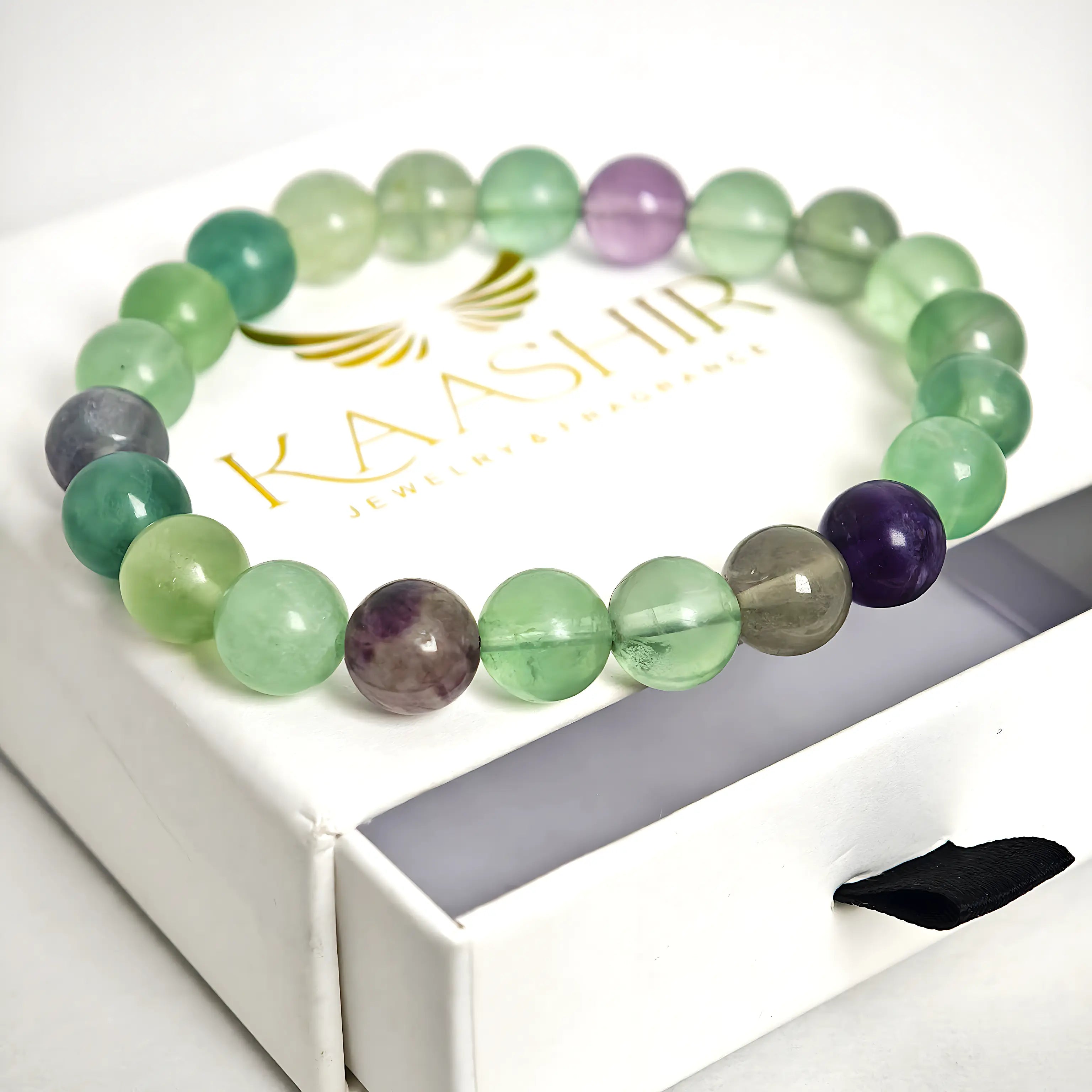 Fluorite bracelet presented in gift box ideal for special occasions