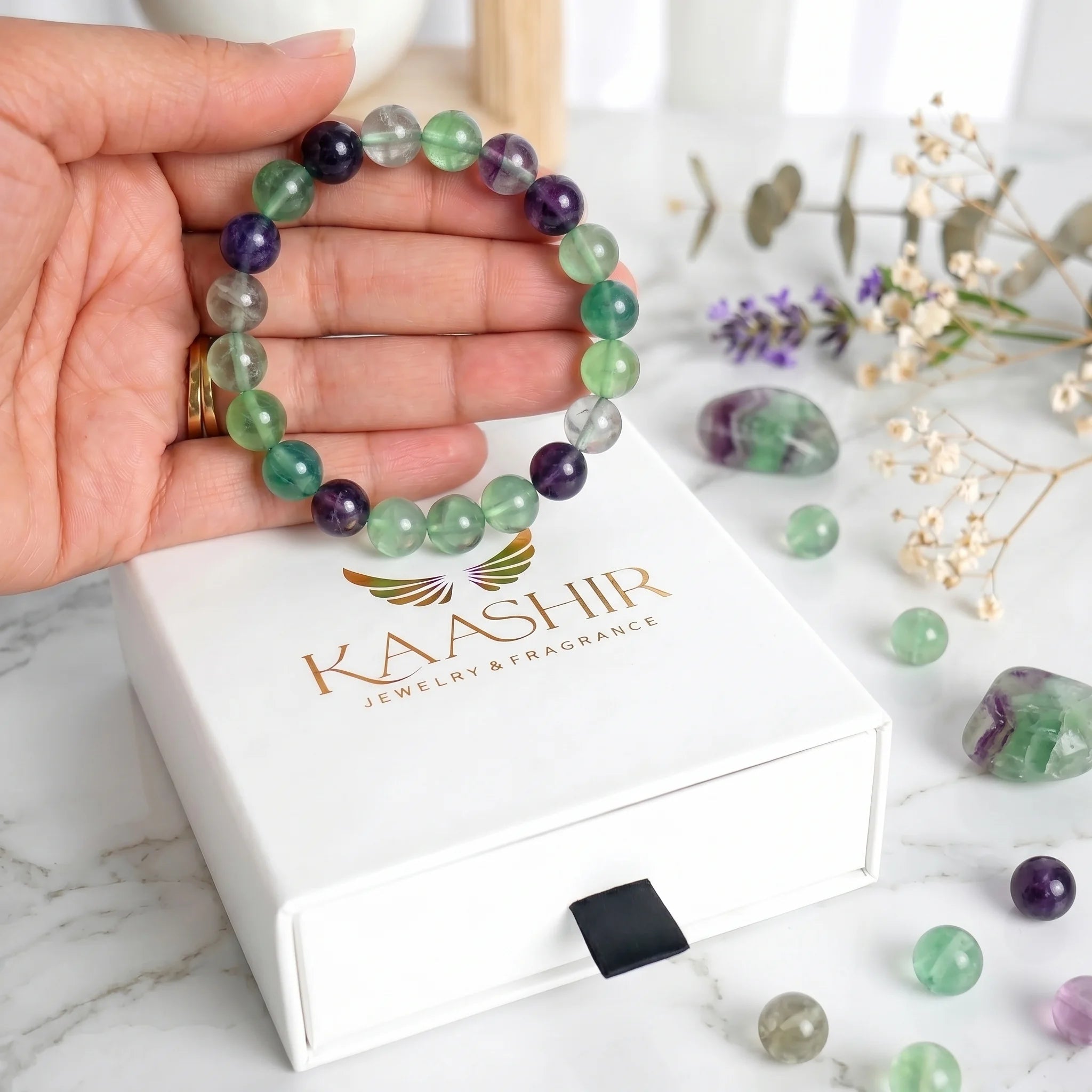 kaashir fluorite bracelet premium gift box packaging