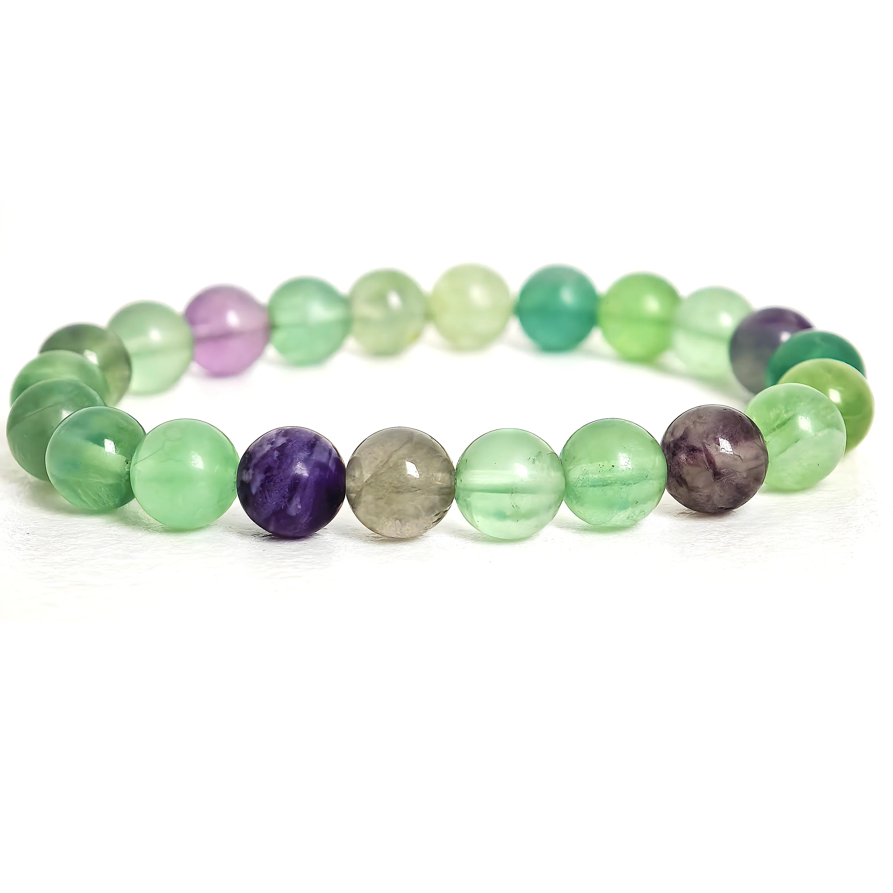fluorite bracelet natural rainbow crystal gemstone handmade kaashir