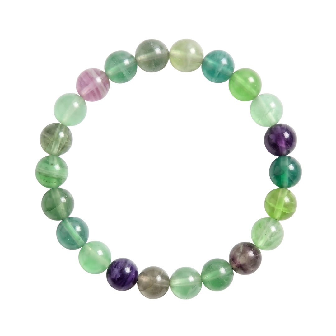 fluorite bracelet natural rainbow crystal gemstone handmade kaashir