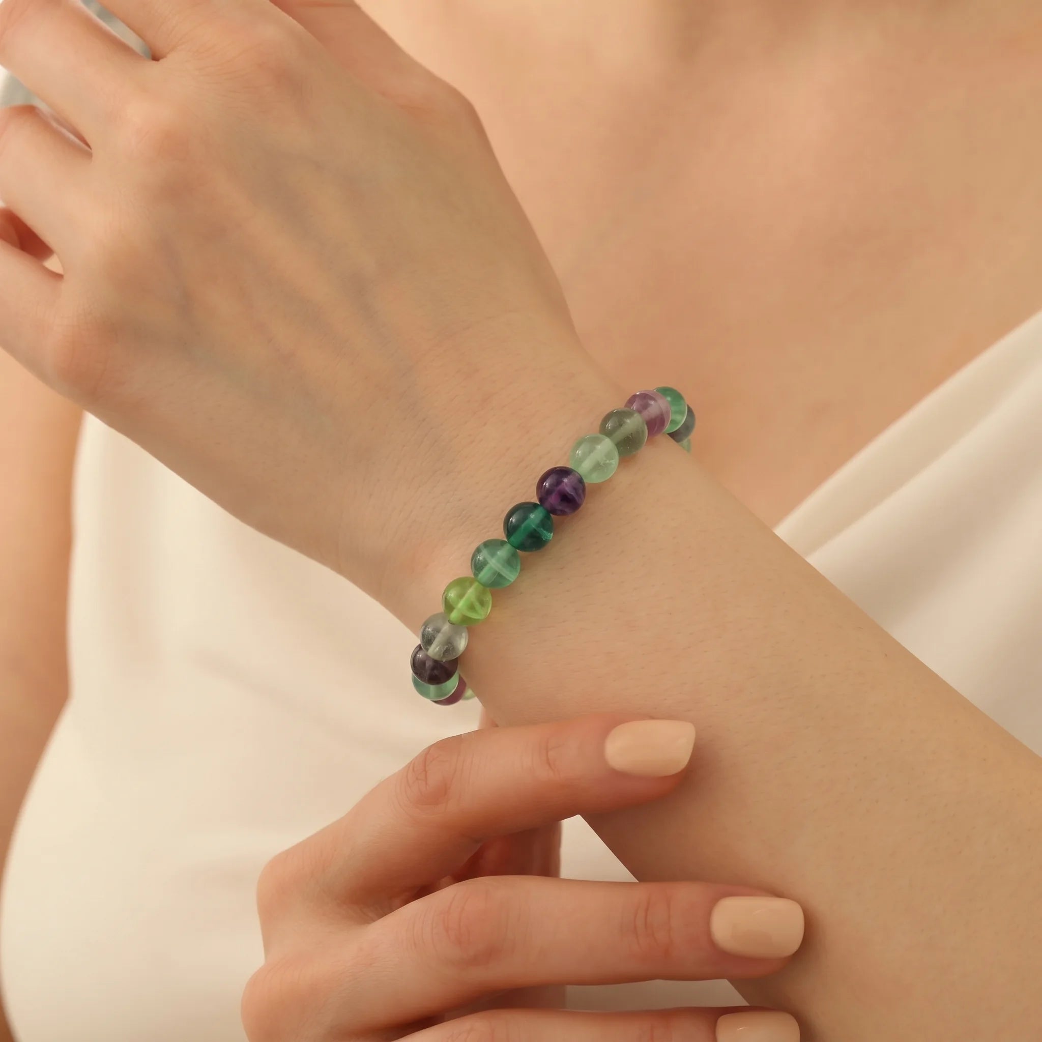 fluorite bracelet for women natural healing crystal emotional balance