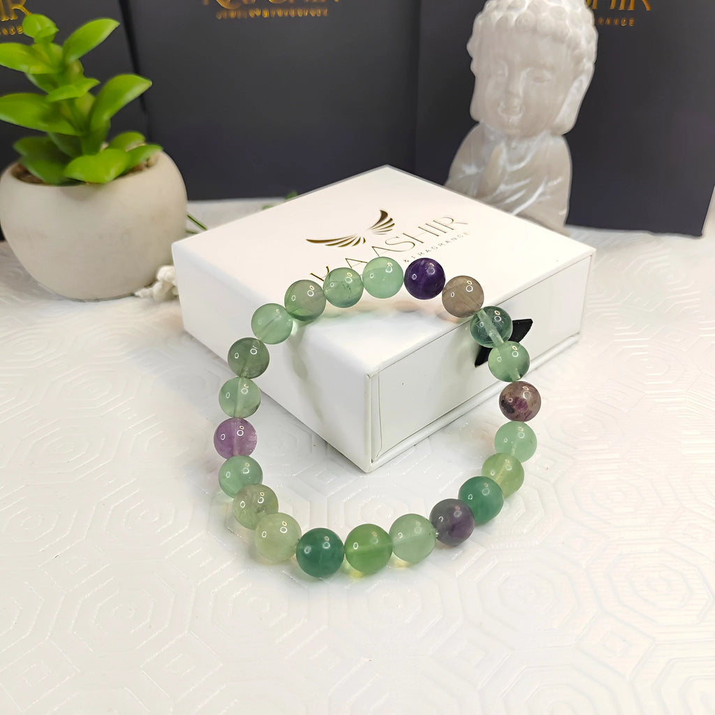Fluorite Energy Bracelet – Unisex Handmade Crystal Jewelry | Kaashir