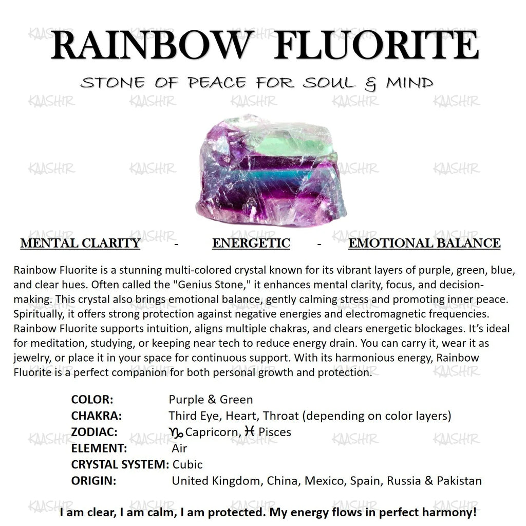 Fluorite Energy Bracelet – Unisex Handmade Crystal Jewelry | Kaashir