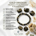 gold obsidian bracelet benefits meaning manifestation solar plexus