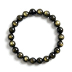 gold obsidian bracelet natural golden sheen gemstone handmade kaashir