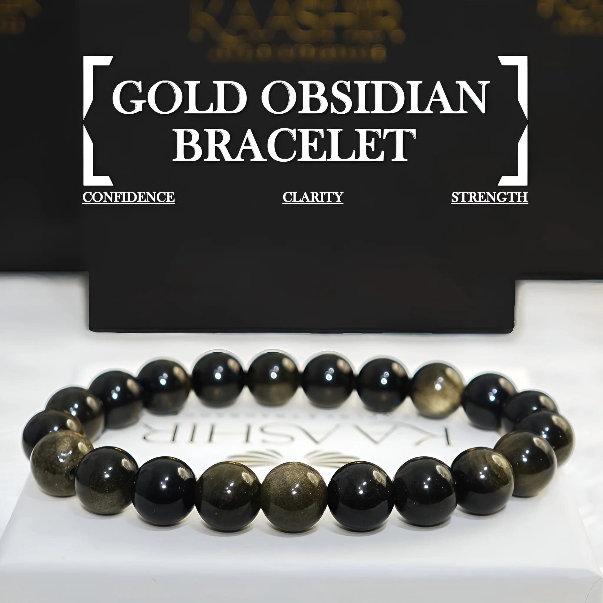 Natural Gold Obsidian Bracelet – Strength & Positive Energy Stone