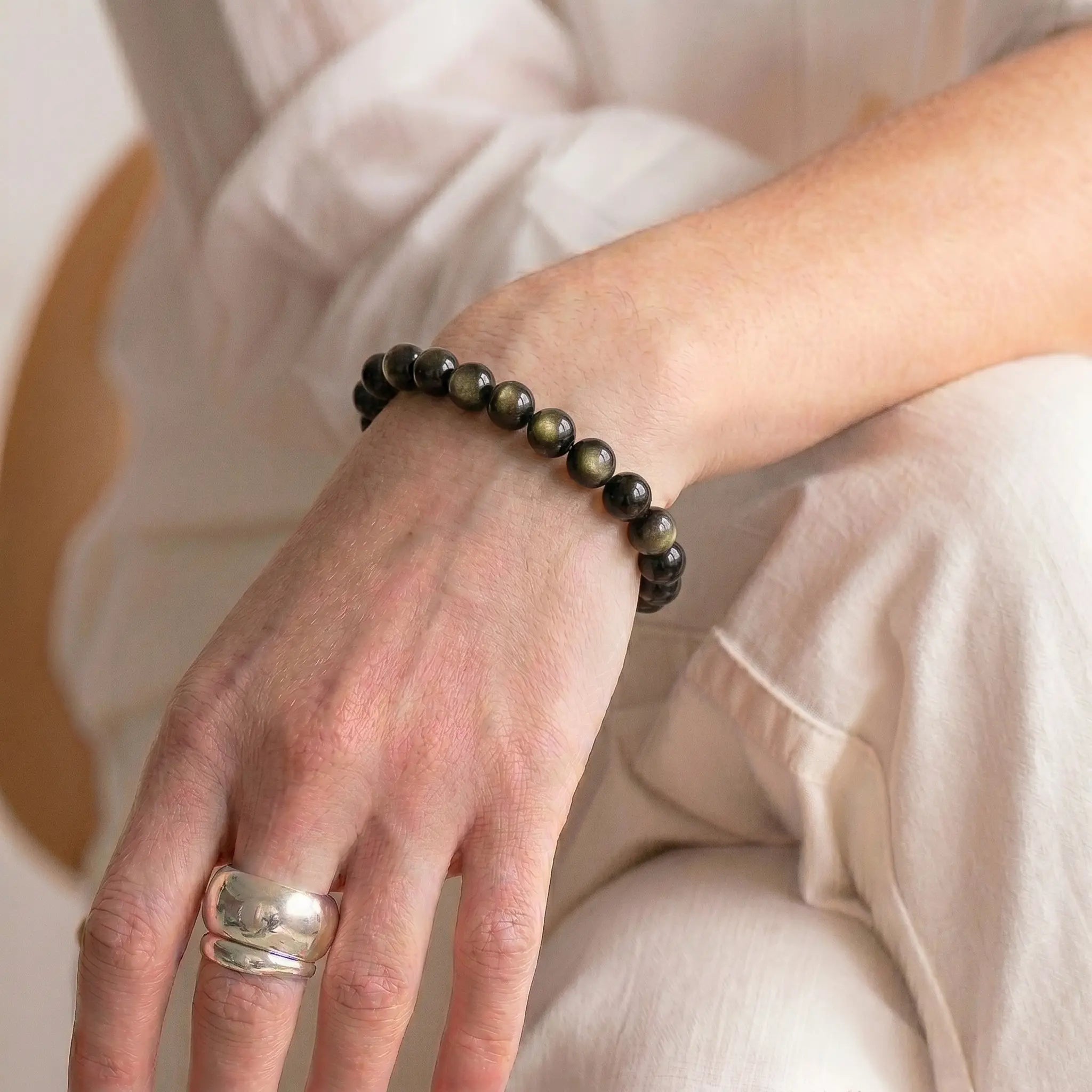 golden obsidian bracelet for women natural healing transformation