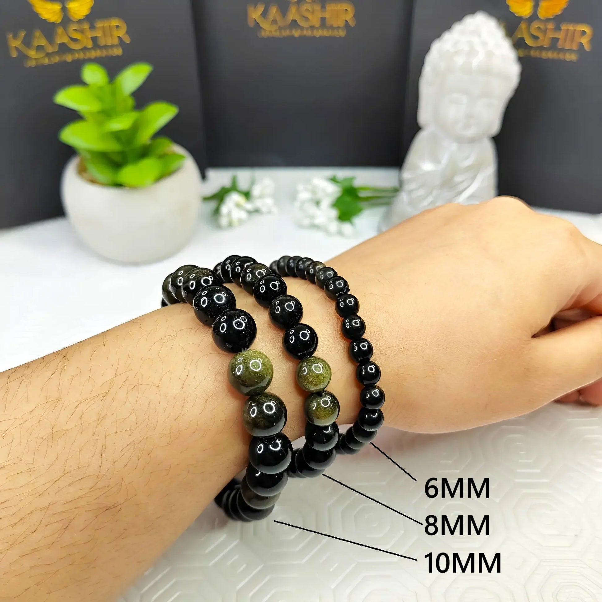 Gold Obsidian Energy Bracelet – Unisex Healing Stone | Kaashir