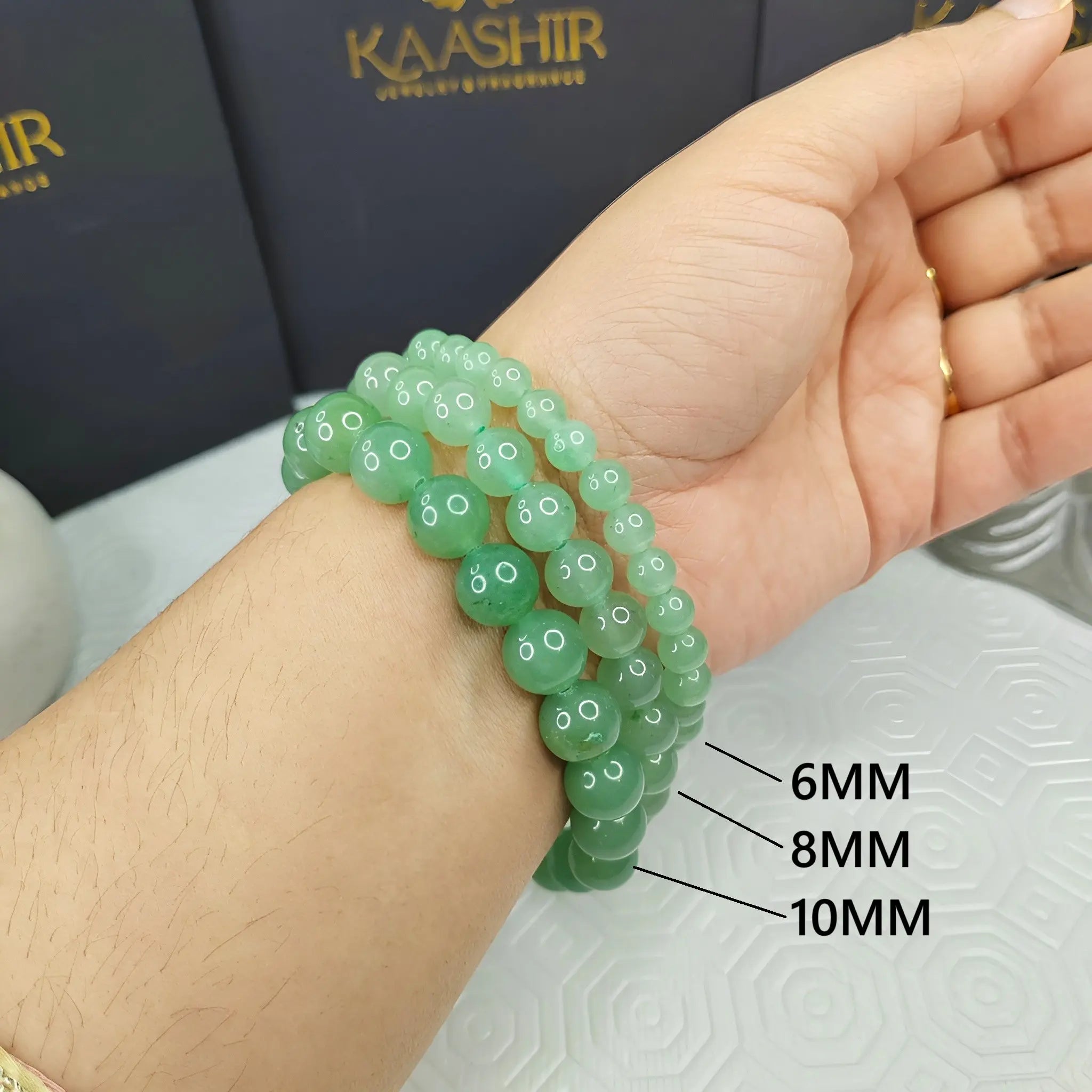 Kaashir Green Aventurine Stone Bracelet - Handmade Jewelry for Unisex - Kaashir Jewelry & Fragrance
