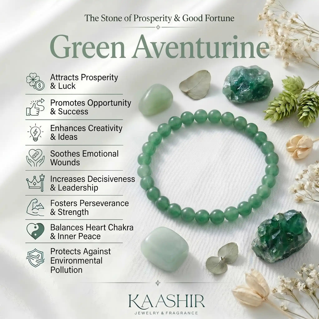 green aventurine bracelet benefits meaning luck prosperity heart chakra