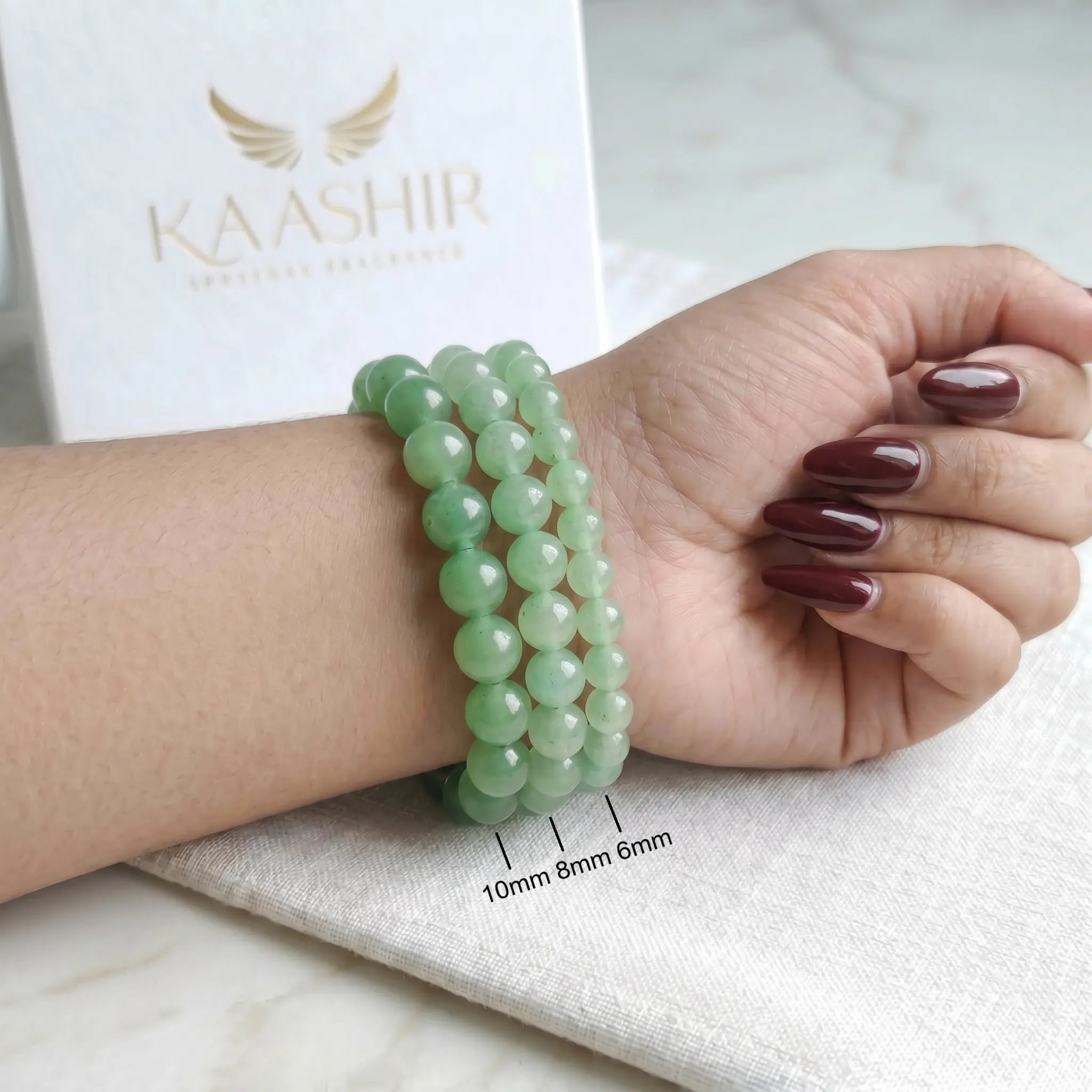 crystal bracelet green aventurine natural healing luck gemstone kaashir