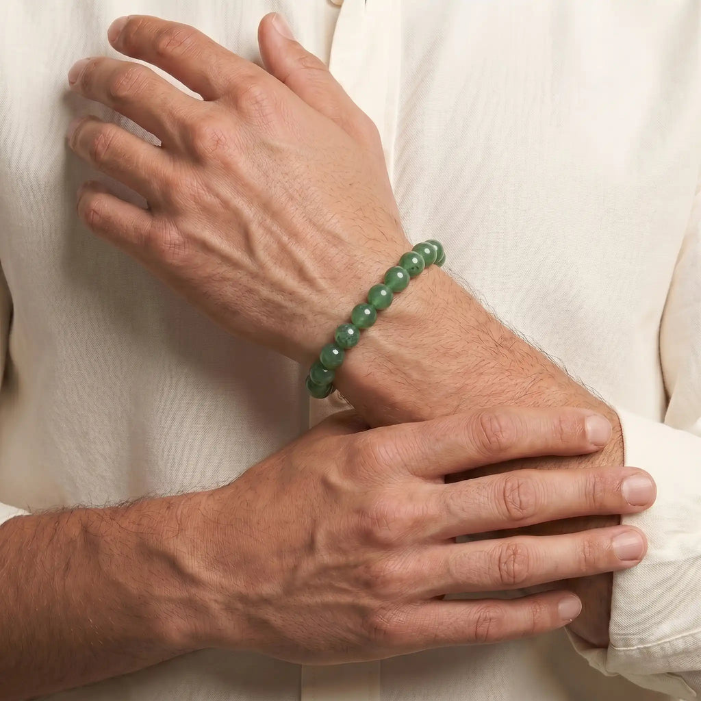 green aventurine bracelet for men natural gemstone luck abundance