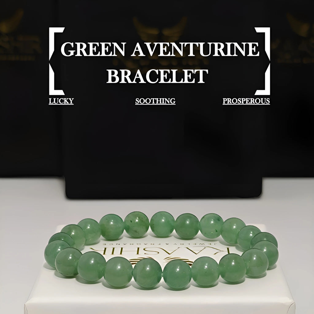 Bracelet en aventurine verte Kaashir – Bijou fait main unisexe 