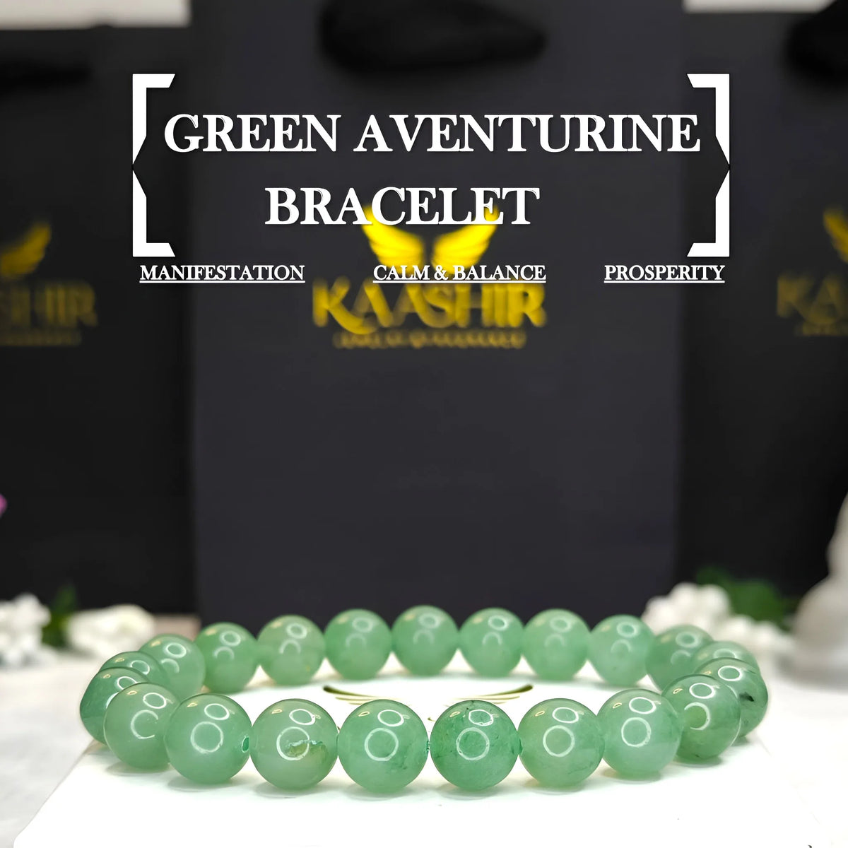 Kaashir Green Aventurine Stone Bracelet - Handmade Jewelry for Unisex - Kaashir Jewelry & Fragrance