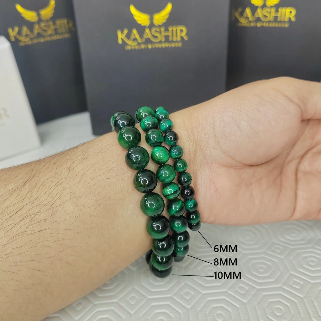 Green Tiger Eye Energy Bracelet – Handmade Unisex Crystal | Kaashir