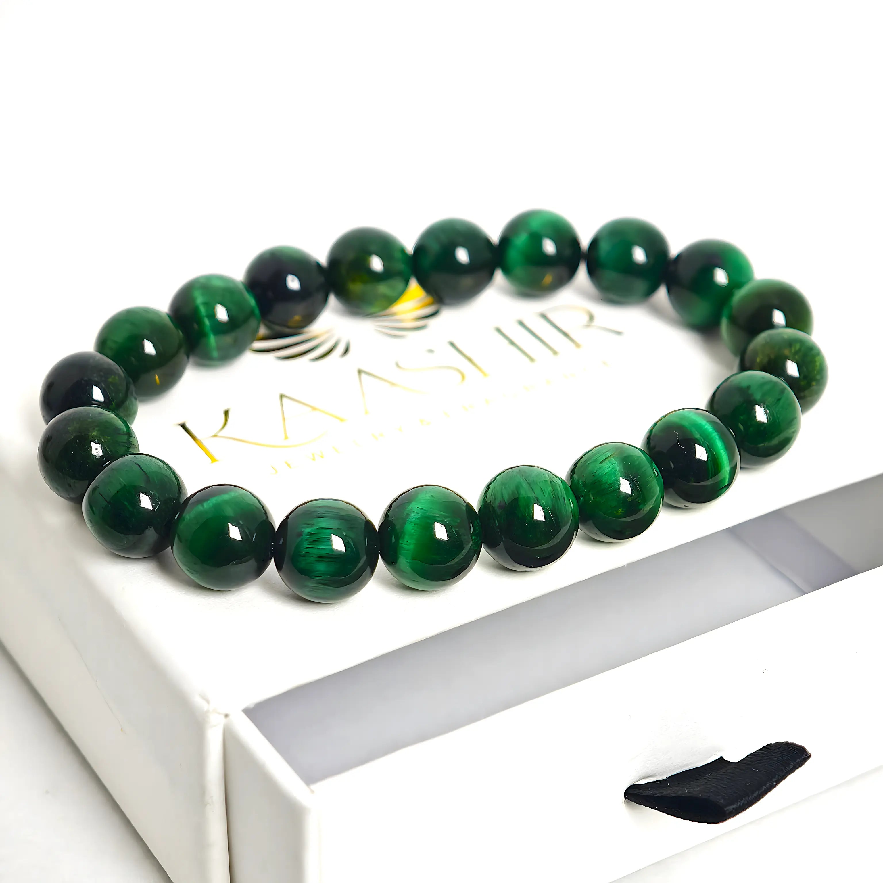 Green tiger eye bracelet in premium gift packaging perfect for special occasions