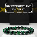 Bracelet œil de tigre vert Kaashir – Bijou en pierre fait main pour unisexe