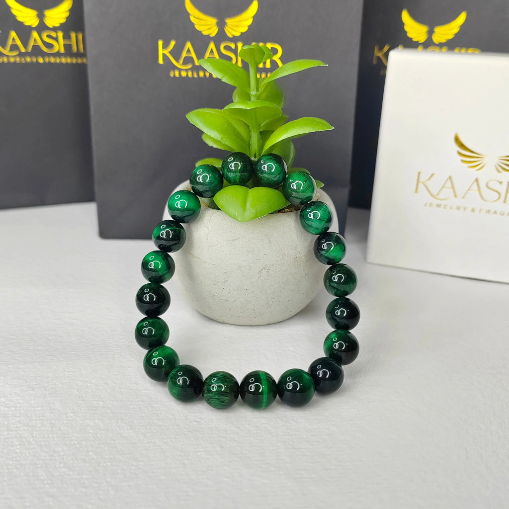 Green Tiger Eye Energy Bracelet – Handmade Unisex Crystal | Kaashir