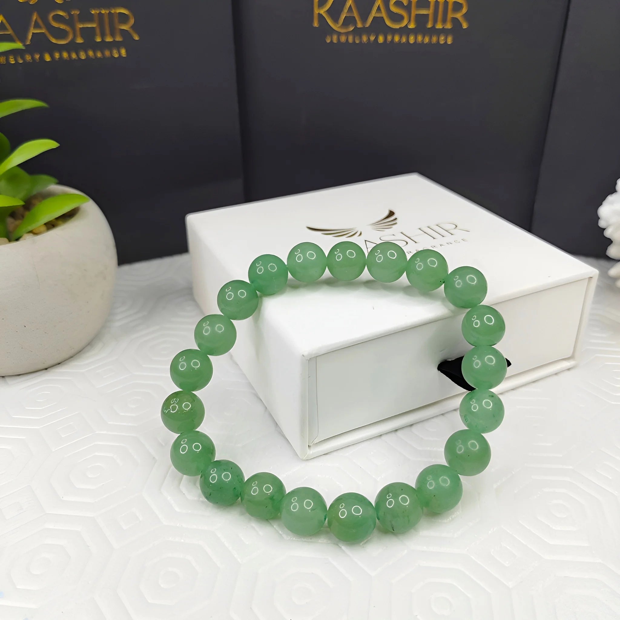 Kaashir Green Aventurine Stone Bracelet - Handmade Jewelry for Unisex - Kaashir Jewelry & Fragrance