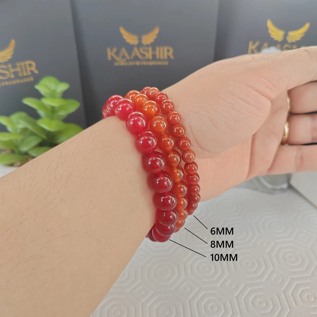 Red Agate Stone Bracelet – Unisex Handmade Healing Jewelry | Kaashir
