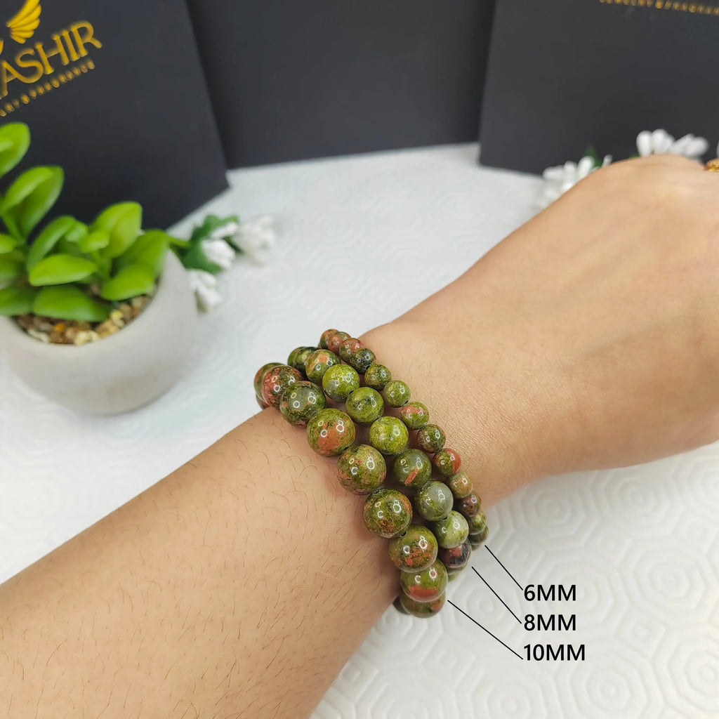 Kaashir Unakite Stone Bracelet - Handmade Stone Jewelry for Unisex - Kaashir Jewelry & Fragrance