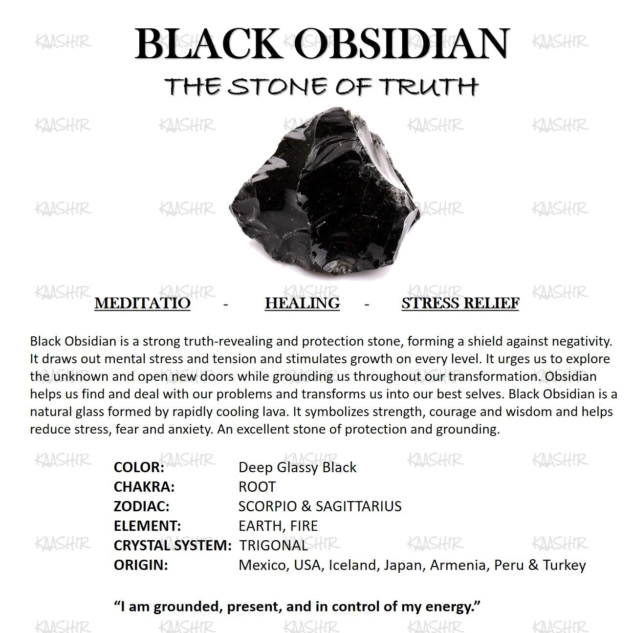 Natural Black Obsidian Bracelet – Protection, Power & Positive Energy