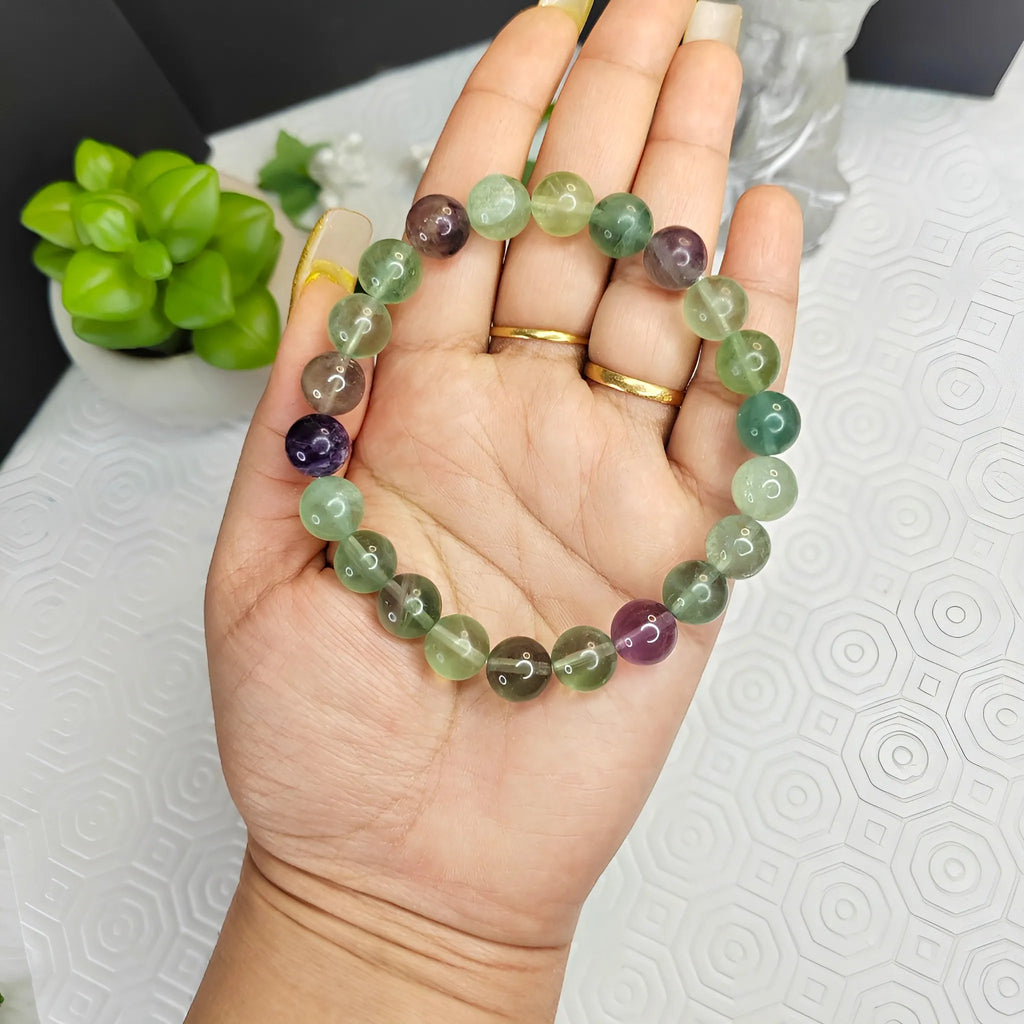 Fluorite Energy Bracelet – Unisex Handmade Crystal Jewelry | Kaashir