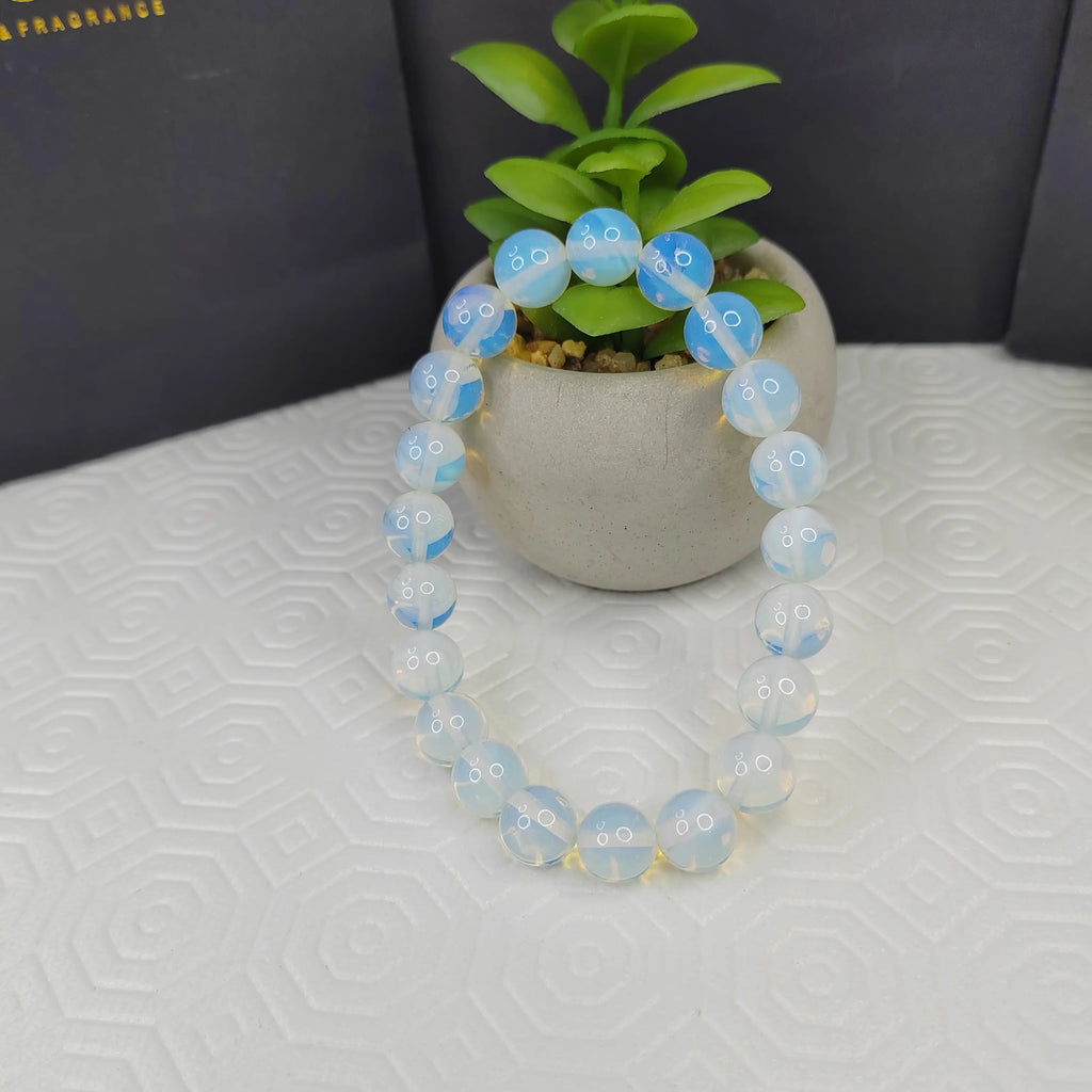 Kaashir White Opal Stone Bracelet - Handmade Jewelry for Unisex - Kaashir Jewelry & Fragrance