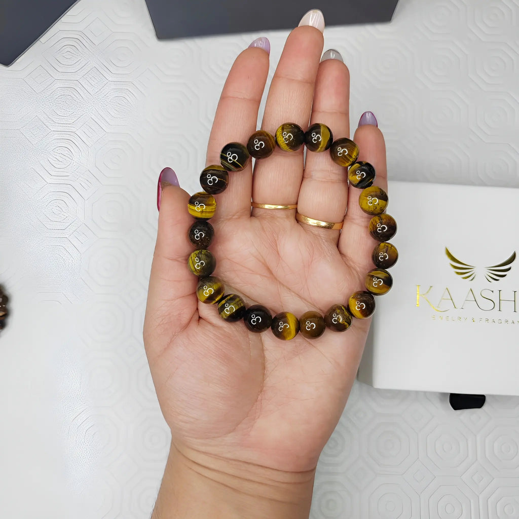 Yellow Tiger's Eye Energy Bracelet – Unisex Handmade Crystal | Kaashir