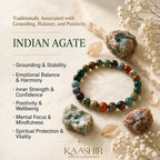 Indian Agate crystal bracelet benefits grounding balance and poitivity