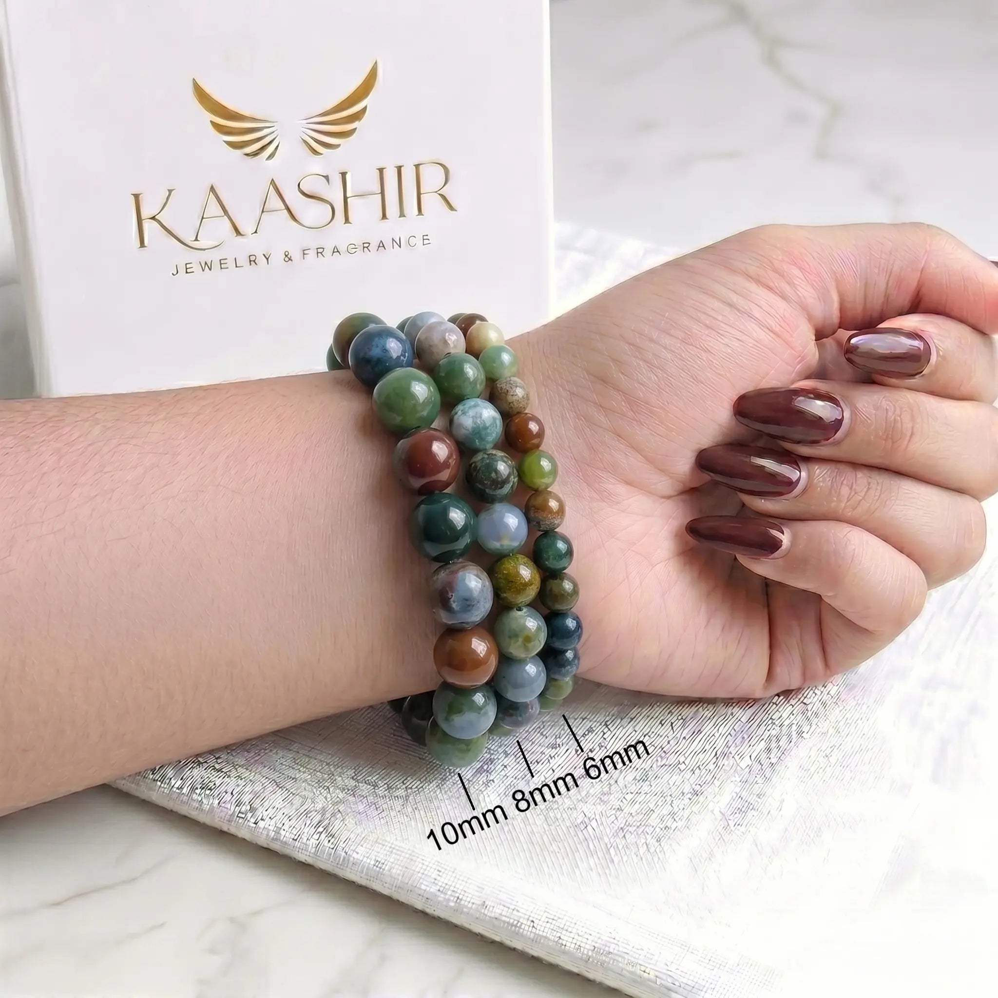 handmade indian agate bracelet ethically sourced natural stone