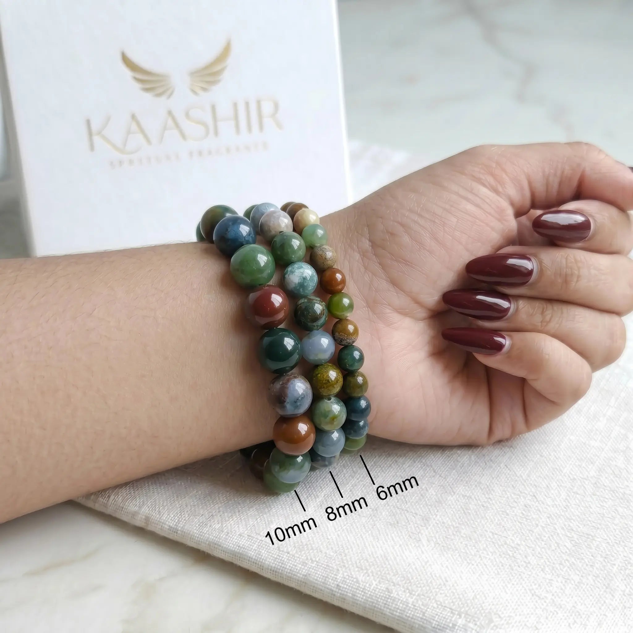 handmade indian agate bracelet ethically sourced natural stone