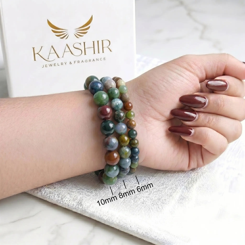 handmade indian agate bracelet ethically sourced natural stone