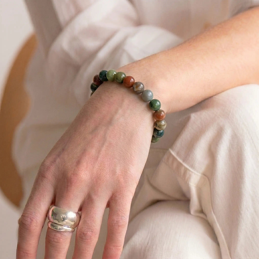 indian agate bracelet for women natural healing crystal balance