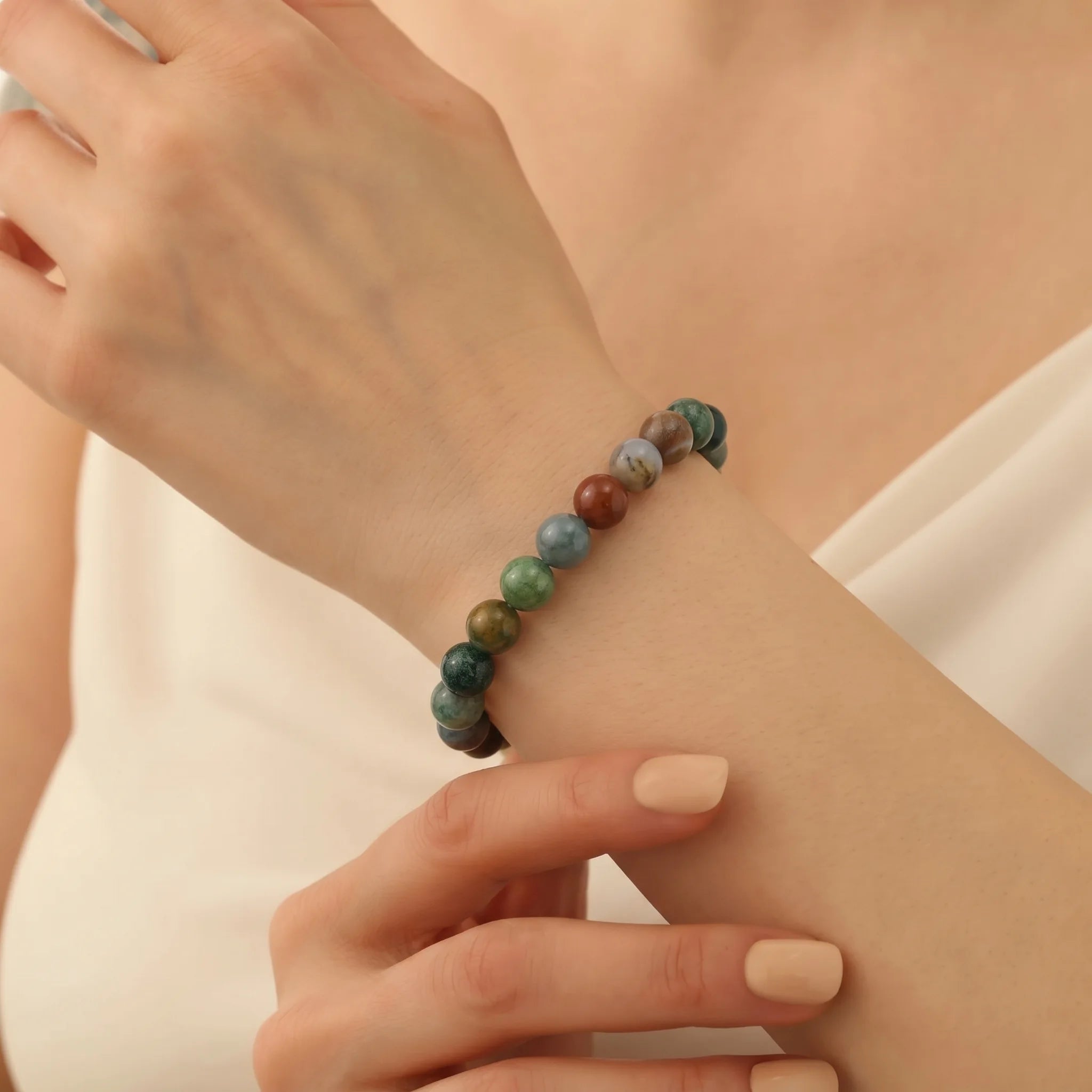 indian agate bracelet for women natural healing crystal balance
