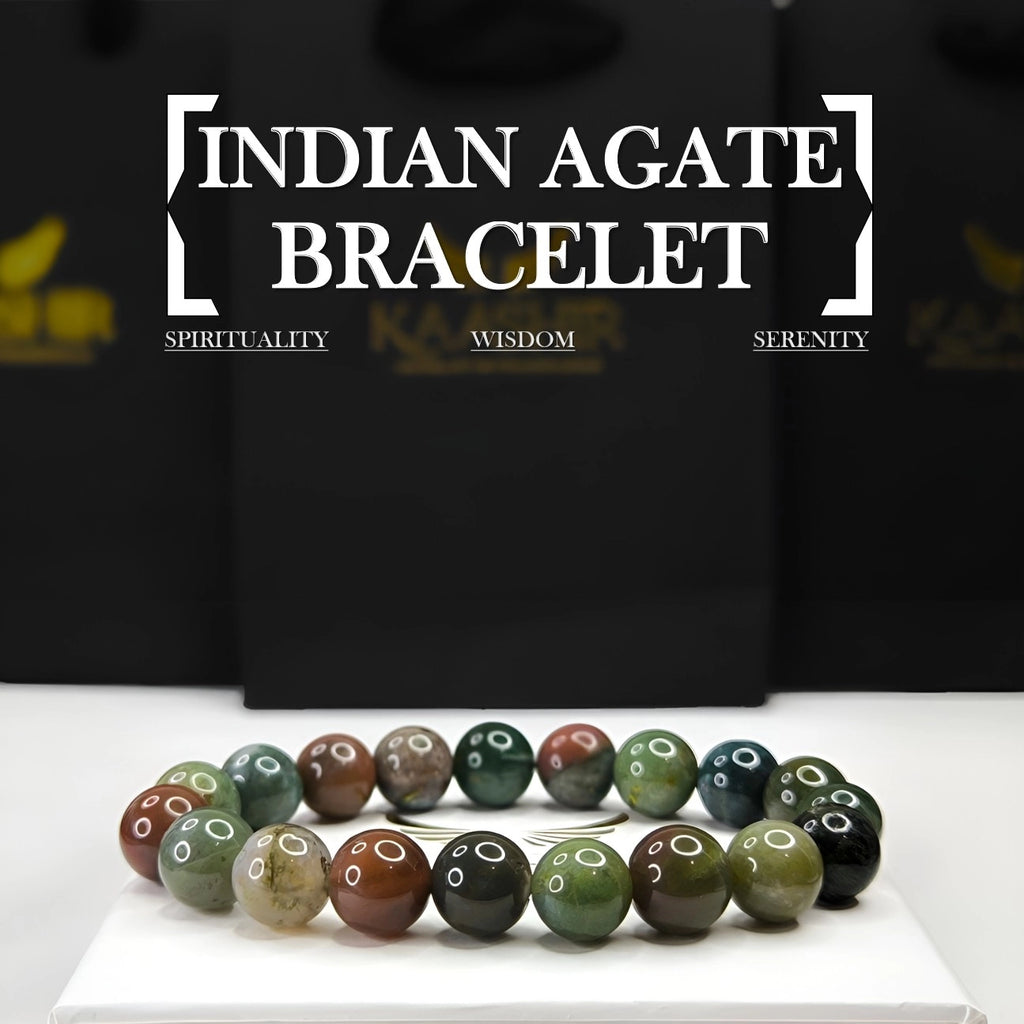 Indian Agate Energy Bracelet – Unisex Handmade Crystal | Kaashir