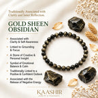 Kaashir Gold Sheen Obsidian natural gemstone benefit meaning clarity grounding and emotional balance

