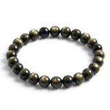 Gold Sheen Obsidian Bracelet — Beaded Gemstone for Success
