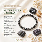Kaashir Silver Sheen Obsidian natural gemstone meaning protection clarity and grounding