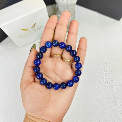 Lapis Lazuli Bracelet – Handmade Beaded Stone Jewelry for Men & Women - Kaashir Jewelry & Fragrance